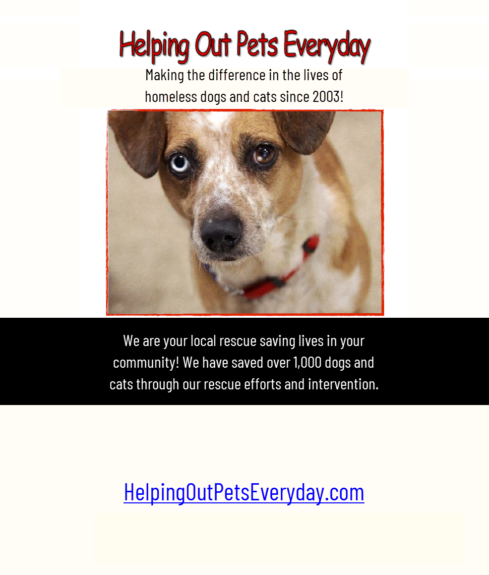 HelpingOutPetsEveryday.com