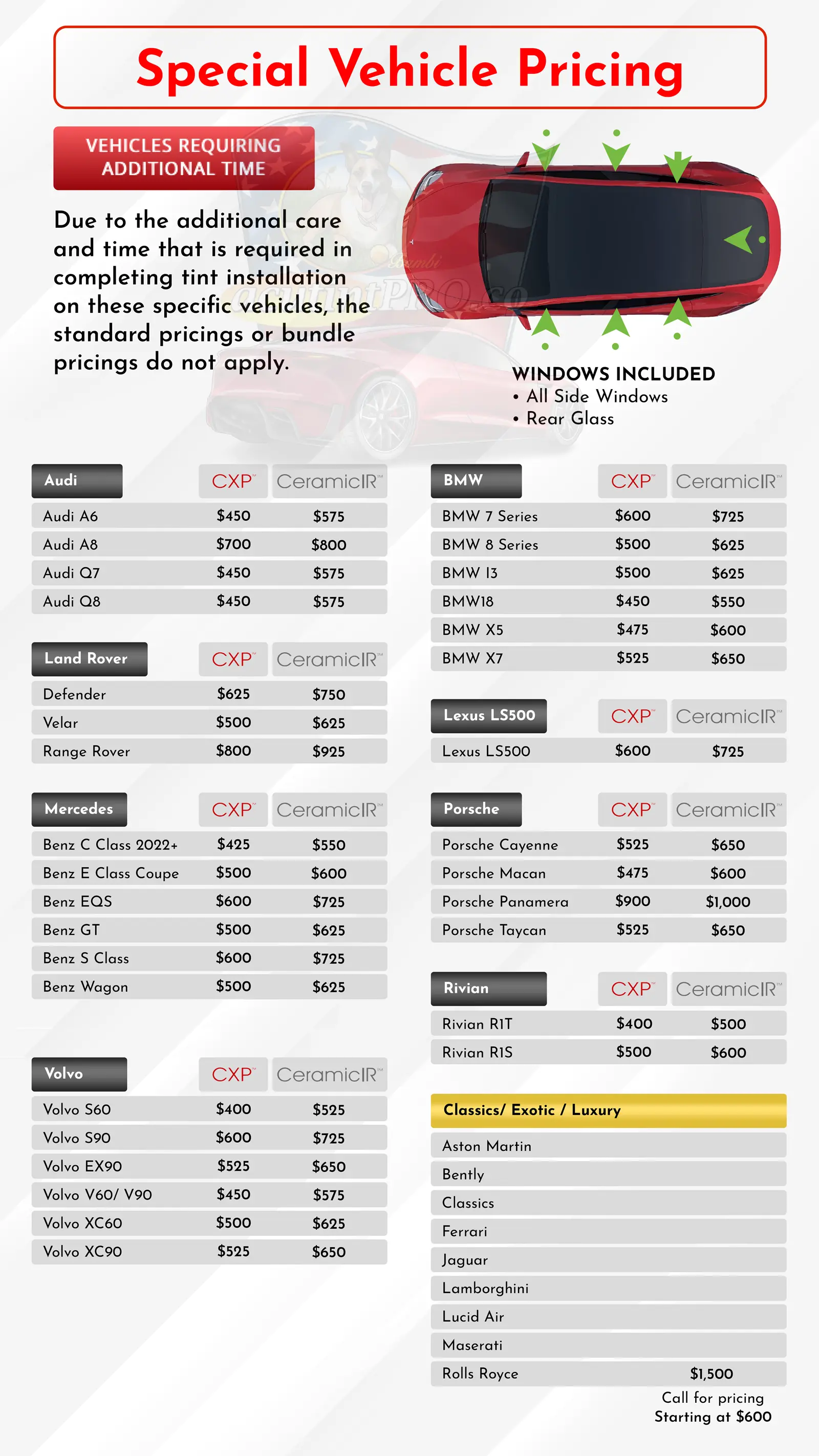 Special Vehicle Pricing